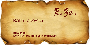 Ráth Zsófia névjegykártya